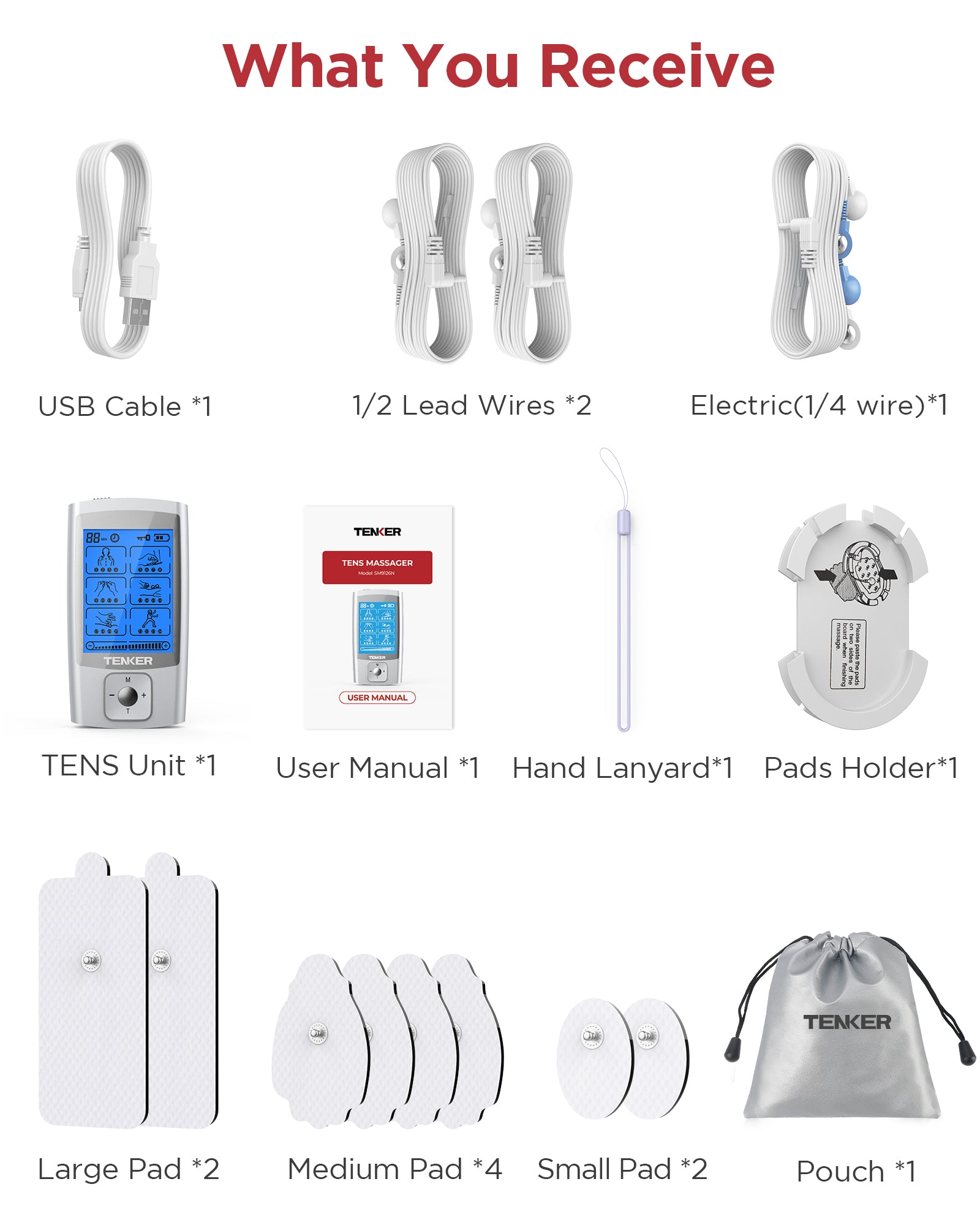 TENKER EMS TENS Unit with 8 Electrode Pads, Rechargeable Muscle Stimulator  Pain Reliever for Muscle …See more TENKER EMS TENS Unit with 8 Electrode